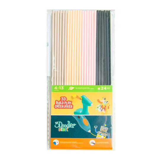Набір стрижнів для 3D-ручки 3Doodler Start – МІКС (24 шт: бежевий, персиковий, рожевий, чорний)