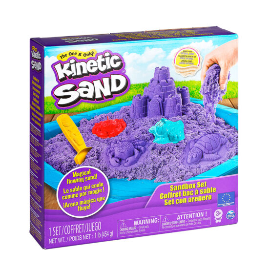 Набір піску для дитячої творчості – KINETIC SAND ЗАМОК З ПІСКУ (фіолетовий,454 г, формочки, лоток)