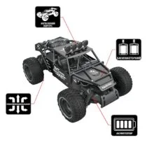 Автомобіль OFF-ROAD CRAWLER з р/к – RACE (матовий чорний, метал. корпус, акум.6V, 1:14)