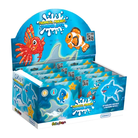 Дисплей стретч-іграшок у вигляді тварини серії “Желейна” – ТРОПІЧНІ ДРУЗІ (8 шт.)