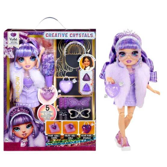 Ігровий набір з лялькою RAINBOW HIGH серії “Creative Crystals” – ВІОЛЕТТА (з аксес.)