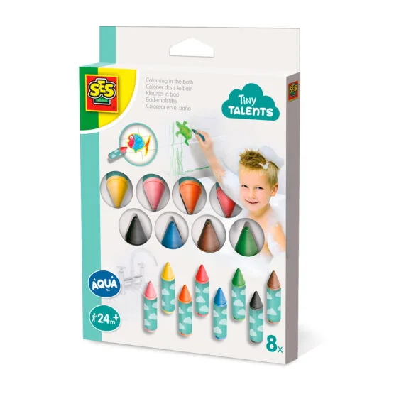 Набір для малювання серії “Tiny Talents” – ВОДНІ ЗАБАВИ (8 воскових олівців для ванної)