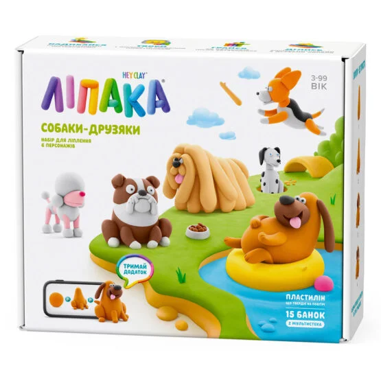 Меганабір пластиліну, що самостійно твердіє, ЛІПАКА – СОБАКИ-ДРУЗЯКИ