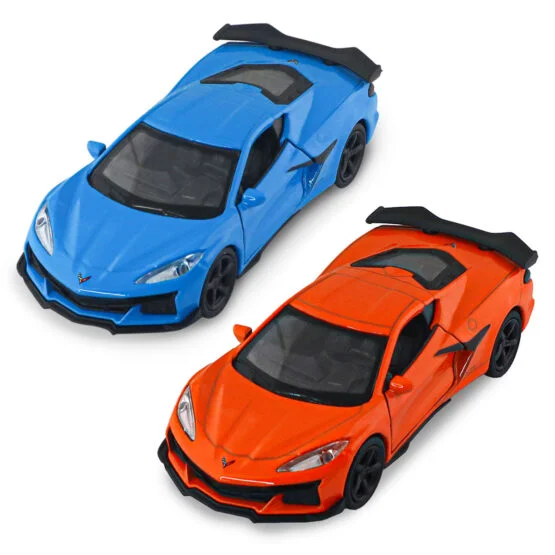 Автомодель – CHEVROLET CORVETTE Z06 2023 (помаранчевий, світло-блакитний)