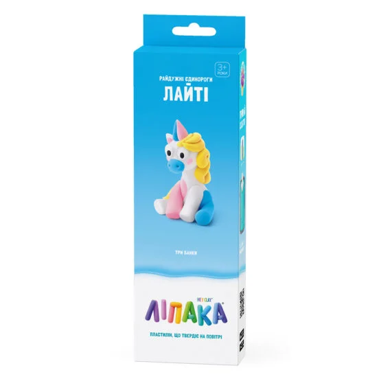 Набір пластиліну, що самостійно твердіє, ЛІПАКА – РАЙДУЖНІ ЄДИНОРОГИ: ЛАЙТІ