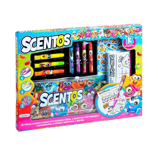 Ароматний набір для творчості – КУМЕДНА КОМПАНІЯ (маркери, воск.олівці, наліпки, розфарбовка)