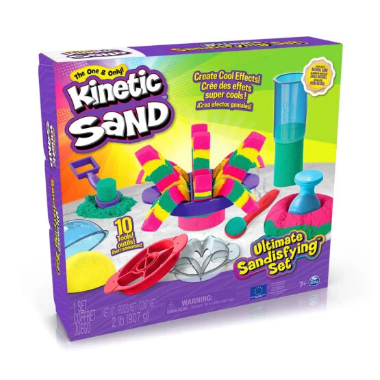 Набір піску для дитячої творчості – KINETIC SAND КОЛЬОРОВІ ПРИГОДИ (3 кольори, 907 g, аксес.)