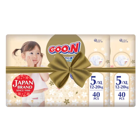 Підгузки GOO.N Premium Soft для дітей 12-20 kg (розмір 5(XL), на липучках, унісекс, 80 шт.)