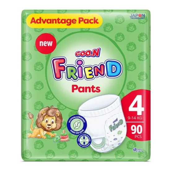 Трусики-підгузки GOO.N FRIEND для дітей 9-14 кг (розмір 4, унісекс, 90 шт)