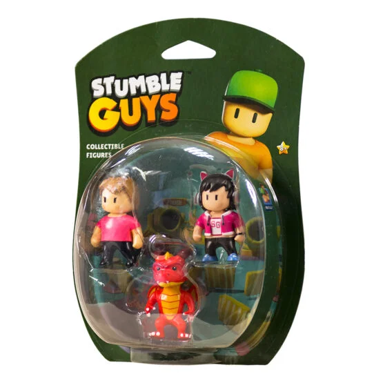 Набір колекц. фігурок STUMBLE GUYS – ОПЕРАТОР ДЖИНА, ДРАКОН ІНФЕРНО, МІС СТАМБЛ (3 фігурки, 6 cm)
