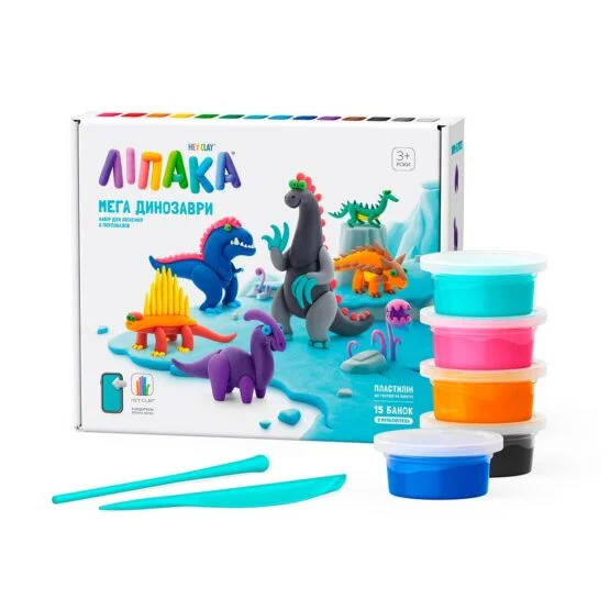 Меганабір пластиліну, що самостійно твердіє, ЛІПАКА – МЕГА ДИНОЗАВРИ