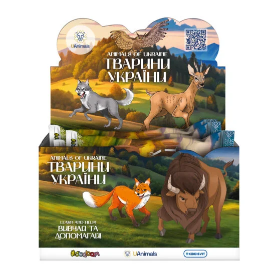 Дисплей стретч-іграшок у вигляді тварини – ТВАРИНИ УКРАЇНИ (12 шт.)