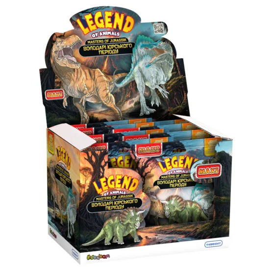 Дисплей стретч-іграшок серії LEGEND OF ANIMALS МАКСІ – ВОЛОДАРІ ЮРСЬКОГО ПЕРІОДУ (12 шт.)