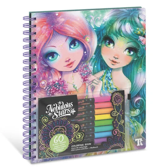 Набір для творчості NEBULOUS STARS – РОЗМАЛЬОВКА: КОРАЛІЯ, ЧОРНІ АРКУШІ