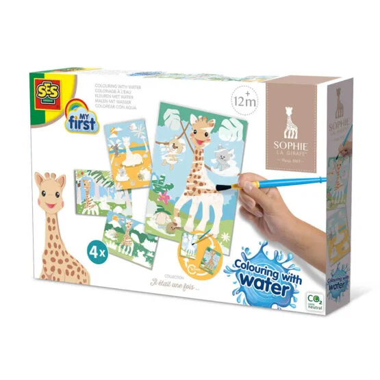 Набір для творчості серії “My first” – ВОДНІ МАЛЮНКИ “ЖИРАФА СОФІ” (картки, пензлик)