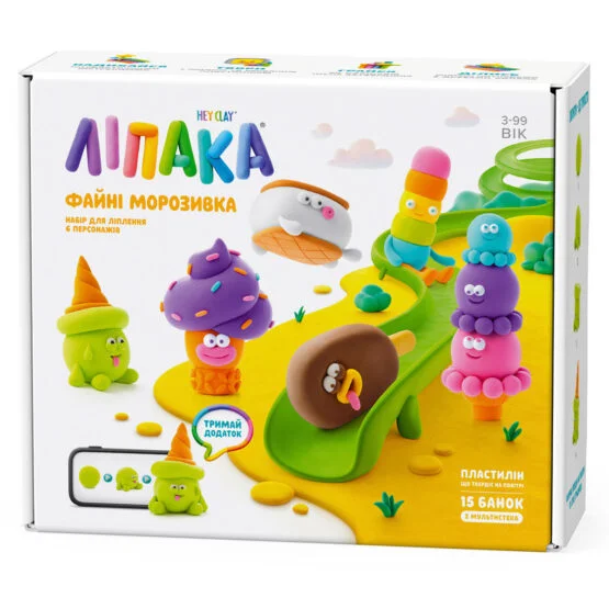 Меганабір пластиліну, що самостійно твердіє, ЛІПАКА – ФАЙНІ МОРОЗИВКА
