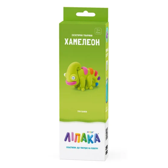 Набір пластиліну, що самостійно твердіє, ЛІПАКА – ЕКЗОТИЧНІ ТВАРИНИ: ХАМЕЛЕОН