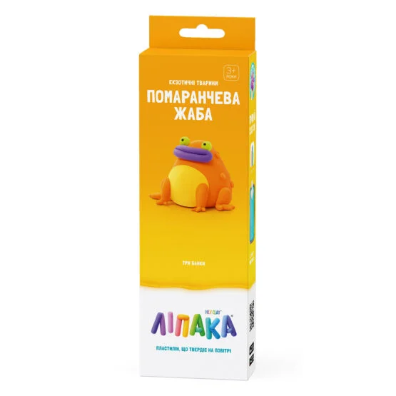 Набір пластиліну, що самостійно твердіє, ЛІПАКА – ЕКЗОТИЧНІ ТВАРИНИ: ПОМАРАНЧЕВА ЖАБА
