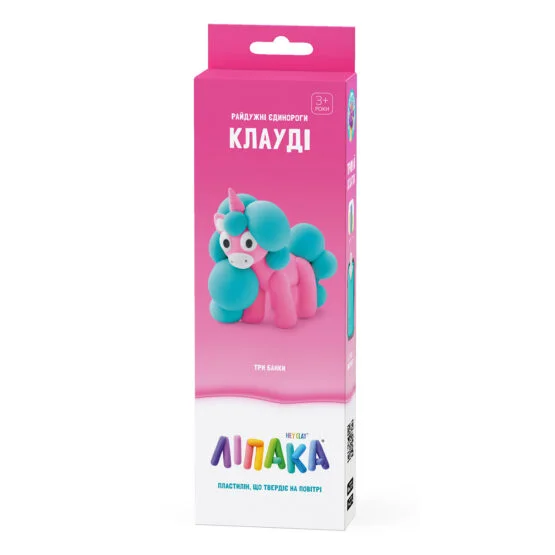 Набір пластиліну, що самостійно твердіє, ЛІПАКА – РАЙДУЖНІ ЄДИНОРОГИ: КЛАУДІ