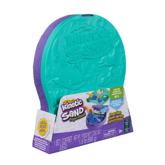Набір піску для дитячої творчості – KINETIC SAND МОРСЬКІ ГЛИБИНИ (3 кольори, 680 g, аксес.)
