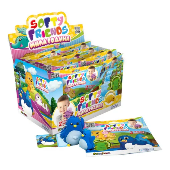 Дисплей стретч-іграшок у вигляді тварини серії «Softy friends» – МИЛА РОДИНА (12 шт.)