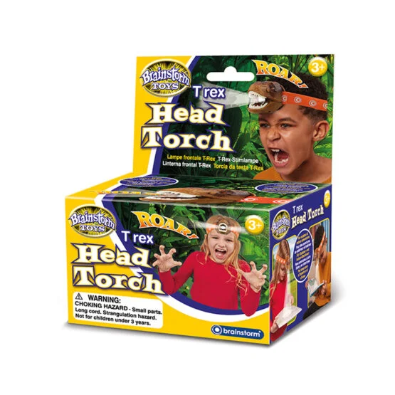 Налобний ліхтарик BRAINSTORM – НЕБЕЗПЕЧНИЙ ТІ-РЕКС (світло, звук)