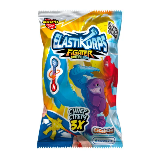 Стретч-іграшка ELASTIKORPS серії “Fighter Kamaleon” – МІКРОБОЄЦЬ (в диспл.)