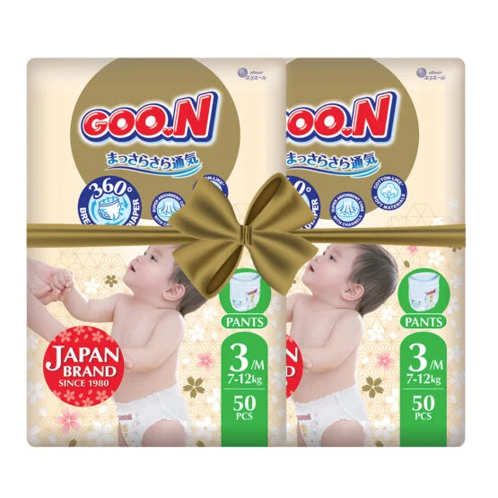 Трусики-підгузки GOO.N Premium Soft для дітей 7-12 kg (розмір 3(M), унісекс, 100 шт.)