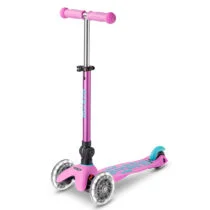 Самокат MICRO серії “Mini Deluxe Foldable LED” – ЛАВАНДОВИЙ (складаний, до 50 кг (kg), триколісний, світло)