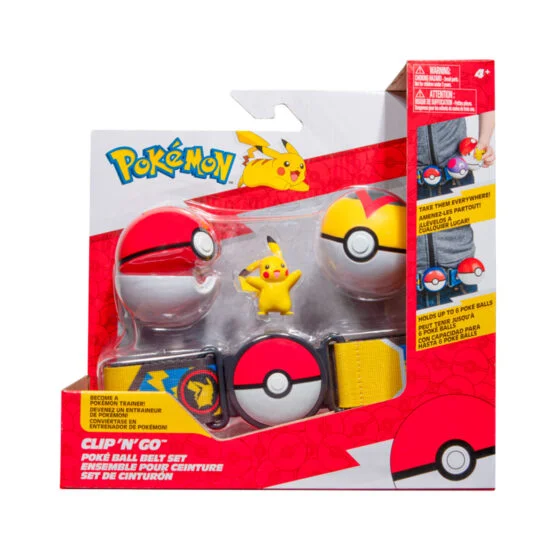 Ігровий набір POKEMON W14 – ПОЯС З ПОКЕБОЛАМИ ПІКАЧУ (пояс, 2 покеболи, ігрова фігурка)