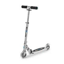 Самокат MICRO серії “Sprite LED” – МАТОВИЙ СРІБЛЯСТИЙ (до 100 kg, двоколісний, світло)