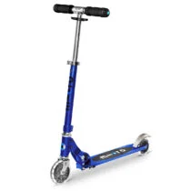 Самокат MICRO серії “Sprite LED” – САПФІРОВИЙ СИНІЙ (складаний, до 100 кг (kg), двоколісний, світло)