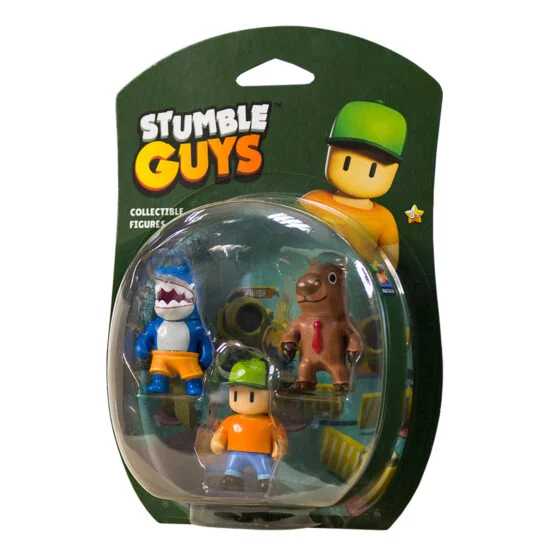 Набір колекц. фігурок STUMBLE GUYS – МЕГАЛОДОН, МІСТЕР СТАМБЛ, КАПІБАРА (3 фігурки, 6 cm)