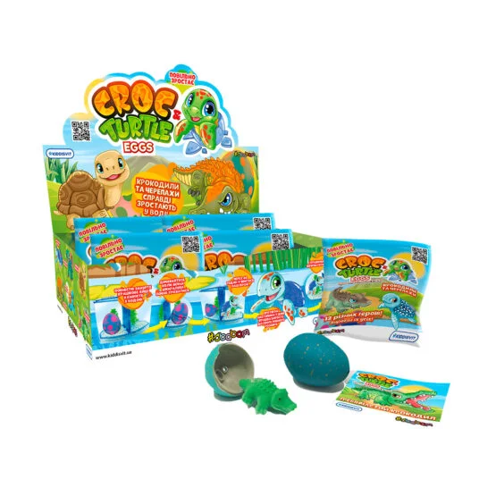 Іграшка, що зростає, в яйці «Croc & Turtle Eggs» – КРОКОДИЛИ ТА ЧЕРЕПАХИ (12 шт., в дисплеї)