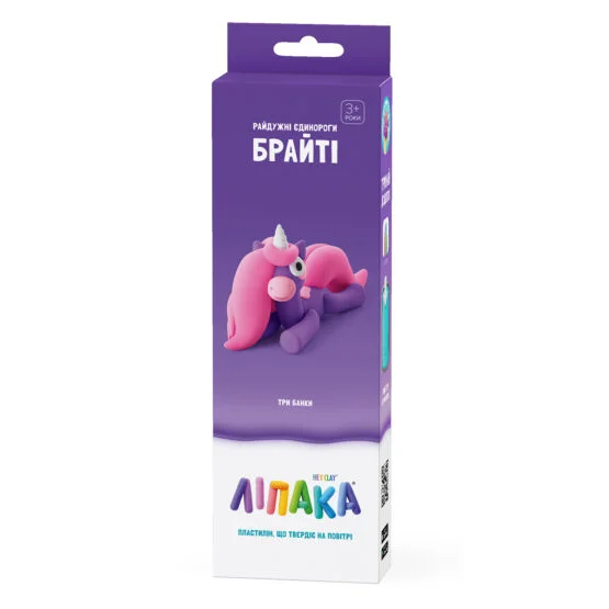 Набір пластиліну, що самостійно твердіє, ЛІПАКА – РАЙДУЖНІ ЄДИНОРОГИ: БРАЙТІ