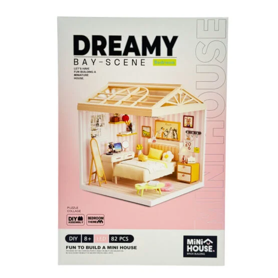 Конструктор-румбокс MINI HOUSE серії “Інтер’єр” – СПАЛЬНЯ (світло)