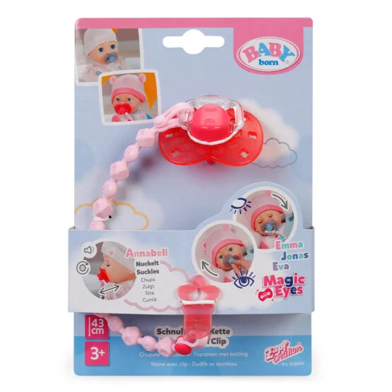 Пустушка для ляльки BABY BORN на кліпсі (рожева)