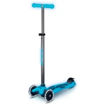 Самокат MICRO серії “Maxi Deluxe Glow LED” – СИНІЙ КРИШТАЛЬ (до 50 kg, 3-х колісний, світло)