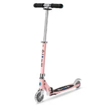 Самокат MICRO серії “Sprite LED” – НЕОНОВА ТРОЯНДА (складаний, до 100 kg, двоколісний, світло)