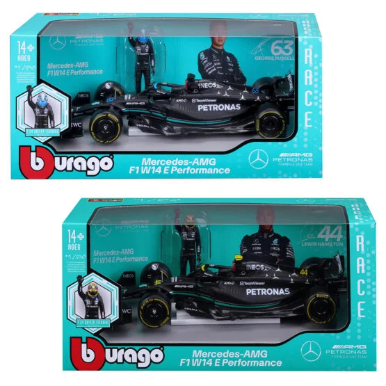 Автомодель з фігуркою – MERCEDES-AMG F1 W14 E PERFORMANCE (1:24)