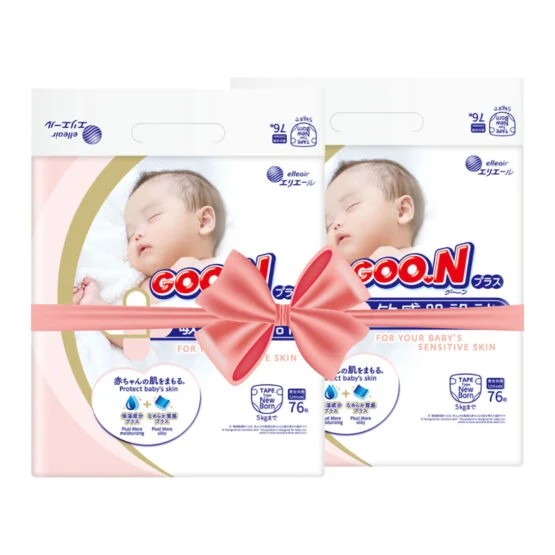 Підгузки GOO.N Plus для новонароджених до 5 кг (розмір NB, на липучках, унісекс, 152 шт)