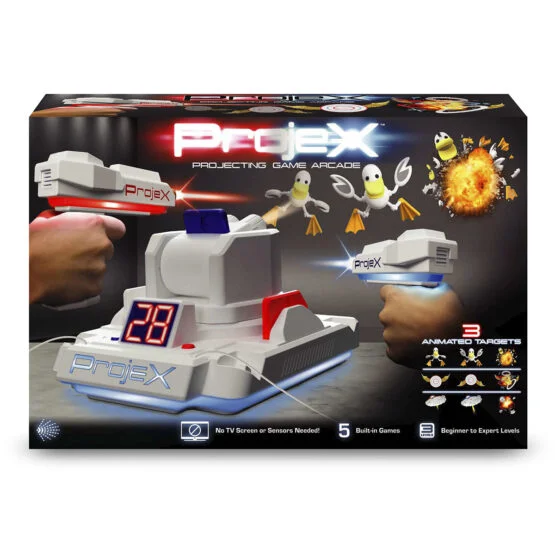 Ігровий набір для лазерних боїв – ПРОЕКТОР LASER X ANIMATED (2 ігр. бластери, 3 слайда-цілі)