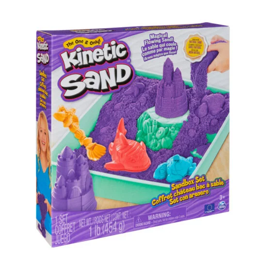 Набір піску для дитячої творчості – KINETIC SAND V2 ЗАМОК З ПІСКУ (фіолетовий, 454 g, аксес.)
