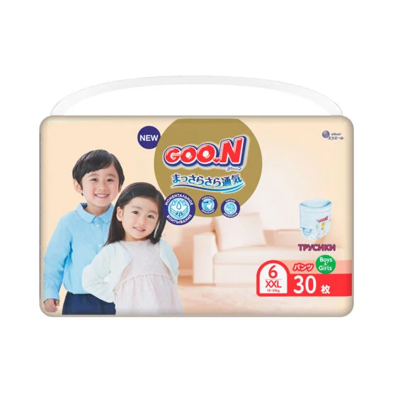 Трусики-підгузки GOO.N Premium Soft для дітей 15-25 кг (розмір 6(2XL), унісекс, 30 шт)