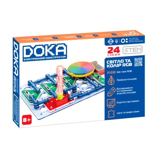 Конструктор електронний DOKA “СВІТЛО ТА КОЛІР RGB”