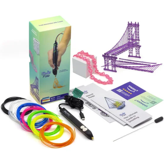 3D-ручка 3Doodler Flow для проф. використання – СИНЯ (8 стрижнів, аксесуари)