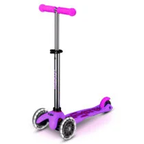 Самокат MICRO серії “Mini Deluxe Glow LED” – МОРОЗНИЙ РОЖЕВИЙ (до 50 kg, 3-х колісний, світло)