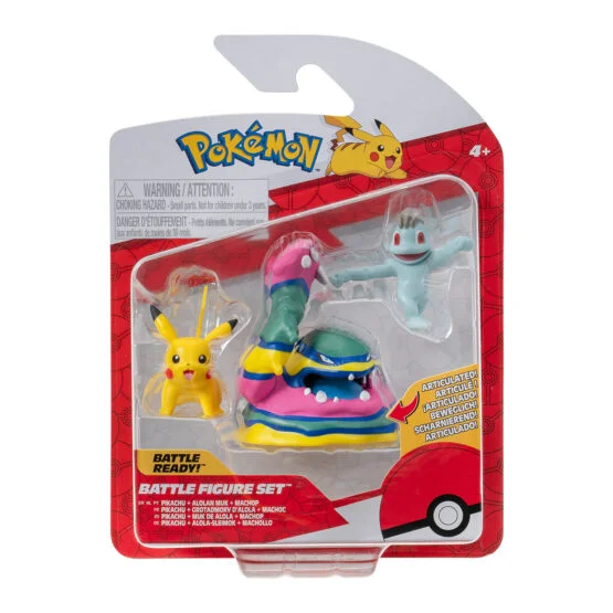 Набір ігрових фігурок POKEMON W19 – МАЧОП, ПІКАЧУ, АЛОЛА МАК