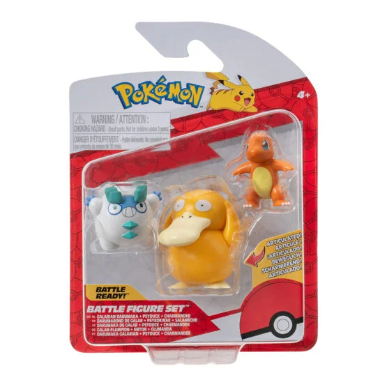Набір ігрових фігурок POKEMON W19 – ЧАРМАНДЕР, ГАЛАРСЬКИЙ ДАРУМАКА, ПСАЙДАК