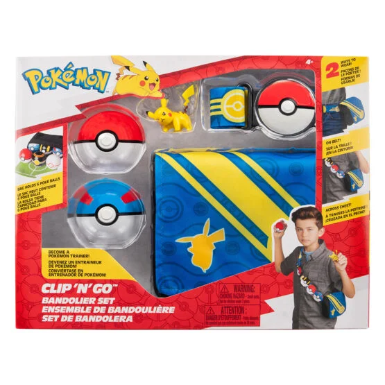 Ігровий набір POKEMON W5 – СПОРЯДЖЕННЯ ТРЕНЕРА ПІКАЧУ (2 покеболи, пояс, фігурка, сумка для м’ячів)
